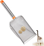 Stainless Steel Cat Litter Scoop Fine Mesh 2mm Sifter Heavy Duty Scooper Orange