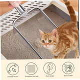 Stainless Steel Cat Litter Scoop Fine Mesh 2mm Sifter Heavy Duty Scooper Orange