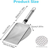 3.8mm Small Hole Cat Litter Scoop Stainless Steel Handle Pet Cleaning Shovel Silver In Australia - Darrahopens