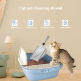 3.8mm Small Hole Cat Litter Scoop Stainless Steel Handle Pet Cleaning Shovel Silver
