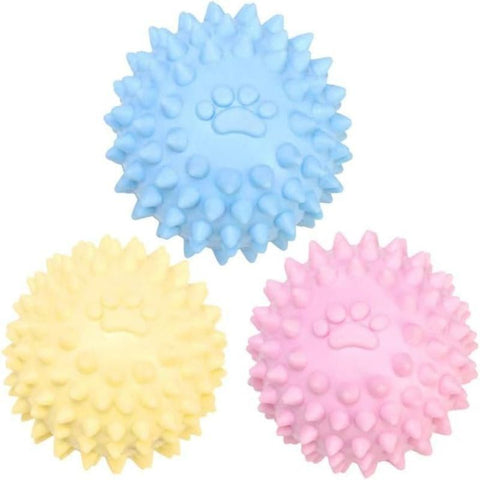 3Pcs Colorful TPR Spiky Dog Chew Balls Non Squeaky Tough Teething Toy For Aggressive Chewers Puppies In Australia - Darrahopens