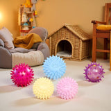 3Pcs Colorful TPR Spiky Dog Chew Balls Non Squeaky Tough Teething Toy For Aggressive Chewers Puppies