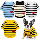 4Pcs Striped Pet T-Shirt Spring Summer Universal Clothes for Cat Dog Dachshund French Bulldog In Australia - Darrahopens