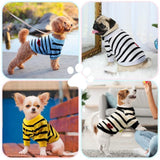 4Pcs Striped Pet T-Shirt Spring Summer Universal Clothes for Cat Dog Dachshund French Bulldog In Australia - Darrahopens