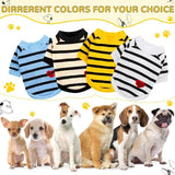 4Pcs Striped Pet T-Shirt Spring Summer Universal Clothes for Cat Dog Dachshund French Bulldog In Australia - Darrahopens