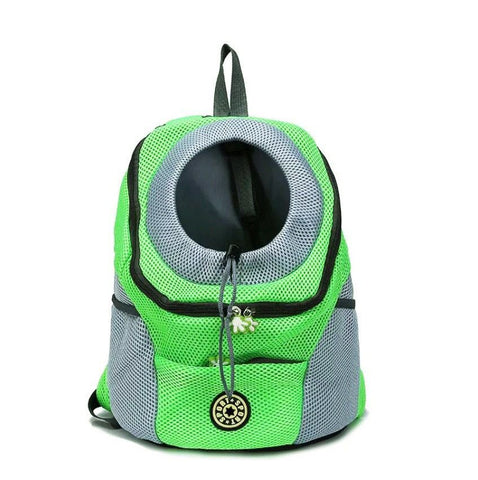 Breathable Mesh Pet Carrier Backpack For Dogs Cats Hiking Travel - Green M