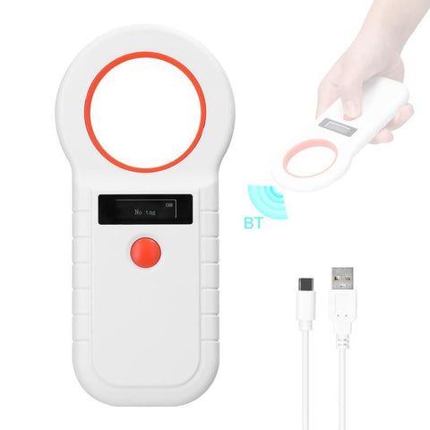 134.2kHz Chip Reader Writer Pet Chip Scanner Microchip Scanner: W90D-BT White