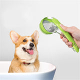 Dog Bath Brush with Soap Dispenser Long Handle Massage Brush Green