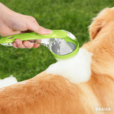 Dog Bath Brush with Soap Dispenser Long Handle Massage Brush Green