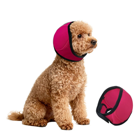 Dog Ear Cover Noise Protection Adjustable Grooming Hood Comfortable Pet Accessory - Rose Red M In Australia - Darrahopens