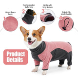 Dog Fleece Jacket Winter Warm Turtleneck Pet Coat Pink - XS