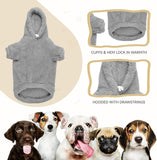 Dog Hoodie Double Sided Fleece Coat Gray Warm Jacket for Dogs - S In Australia - Darrahopens