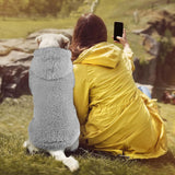 Dog Hoodie Double Sided Fleece Coat Gray Warm Jacket for Dogs - L