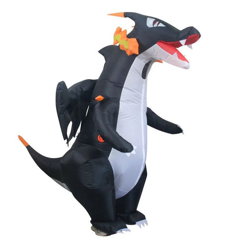 Fire Breathing Dragon Cartoon Costumes Air Model Inflatable Costume Funny Dress Up Props Halloween Party Clothes Adult One Size