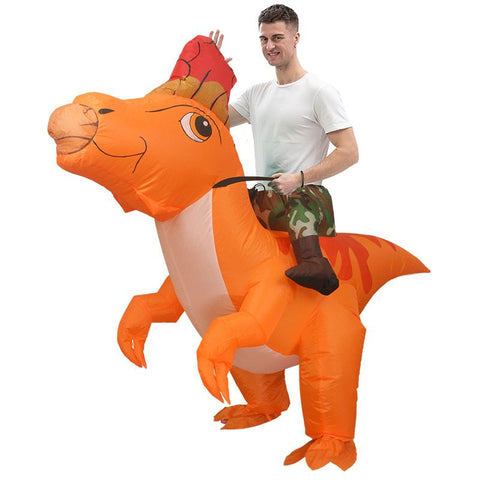 Ride On Dilophosaurus Cartoon Costumes Air Model Inflatable Costume Funny Dress Up Props Halloween Party Clothes Adult One Size In Australia - Darrahopens