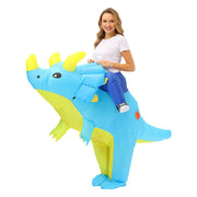 Ride On Triceratops Cartoon Costumes Air Model Inflatable Costume Funny Dress Up Props Halloween Party Clothes Adult One Size In Australia - Darrahopens