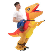 Red Ride On Raptor Cartoon Costumes Air Model Inflatable Costume Funny Dress Up Props Halloween Party Clothes Adult One Size In Australia - Darrahopens