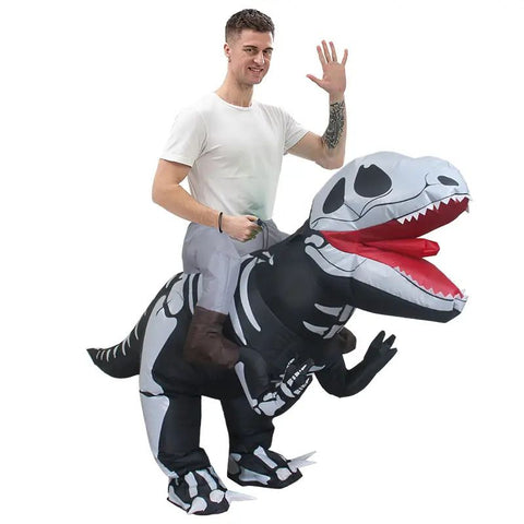 Ride On Skeleton Dragon Cartoon Costumes Air Model Inflatable Costume Funny Dress Up Props Halloween Party Clothes Adult One Size In Australia - Darrahopens