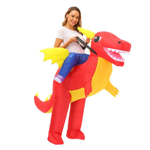 Ride On Winged Dinosaur Cartoon Costumes Air Model Inflatable Costume Funny Dress Up Props Halloween Party Clothes Adult One Size In Australia - Darrahopens