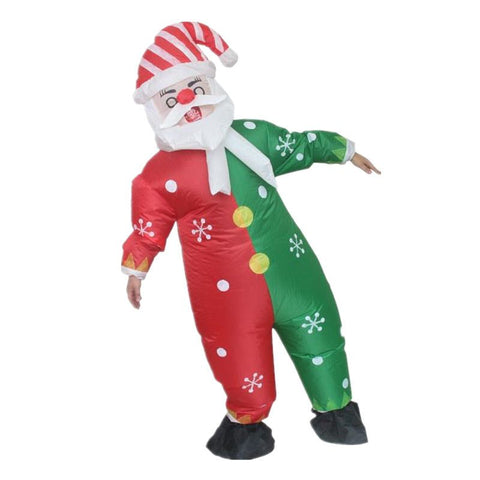 Red Green Santa Claus Cartoon Costumes Air Model Inflatable Costume Funny Dress Up Props Halloween Party Clothes Adult One Size