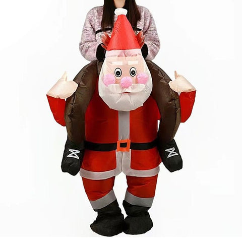 Ride On Santa Claus Cartoon Costumes Air Model Inflatable Costume Funny Dress Up Props Christmas Party Clothes Adult One Size In Australia - Darrahopens