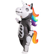 Skeleton Unicorn Cartoon Costumes Air Model Inflatable Costume Funny Dress Up Props Halloween Party Clothes Adult One Size