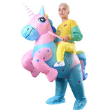 Ride On Rainbow Unicorn Cartoon Costumes Air Model Inflatable Costume Funny Dress Up Props Halloween Party Clothes Adult One Size In Australia - Darrahopens