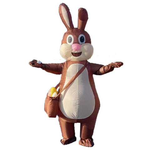 Brown Backpack Rabbit Cartoon Costumes Air Model Inflatable Costume Funny Dress Up Props Easter Party Clothes Adult One Size In Australia - Darrahopens