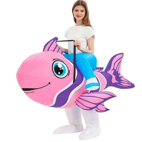 Ride On Fish Cartoon Costumes Air Model Inflatable Costume Funny Dress Up Props Halloween Party Clothes Adult One Size In Australia - Darrahopens