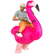 Pink Flamingo Cartoon Costumes Air Model Inflatable Costume Funny Dress Up Props Halloween Party Clothes Adult One Size