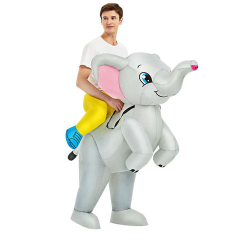Ride On Elephant Cartoon Costumes Air Model Inflatable Costume Funny Dress Up Props Halloween Party Clothes Adult One Size In Australia - Darrahopens