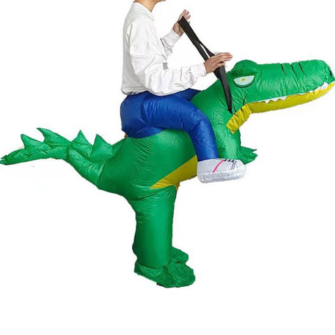 Ride On Crocodile Cartoon Costumes Air Model Inflatable Costume Funny Dress Up Props Halloween Party Clothes Adult One Size