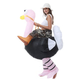 Pink Ride On Ostrich Cartoon Costumes Air Model Inflatable Costume Funny Dress Up Props Halloween Party Clothes Adult One Size In Australia - Darrahopens