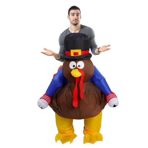 Thanksgiving Turkey Cartoon Costumes Air Model Inflatable Costume Funny Dress Up Props Halloween Party Clothes Adult One Size In Australia - Darrahopens