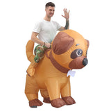Ride On Pug Cartoon Costumes Air Model Inflatable Costume Funny Dress Up Props Halloween Party Clothes Adult One Size