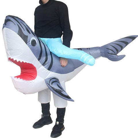 Ride On Shark Cartoon Costumes Air Model Inflatable Costume Funny Dress Up Props Halloween Party Clothes Adult One Size In Australia - Darrahopens