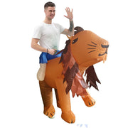 Ride On Lion Cartoon Costumes Air Model Inflatable Costume Funny Dress Up Props Halloween Party Clothes Adult One Size