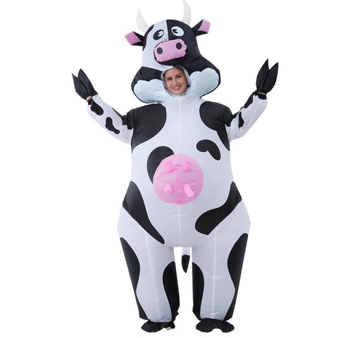 Cow Cartoon Costumes Air Model Inflatable Costume Funny Dress Up Props Halloween Party Clothes Adult One Size