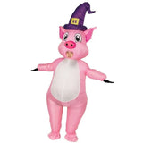 Witch Pig Cartoon Costumes Air Model Inflatable Costume Funny Dress Up Props Halloween Party Clothes Adult One Size