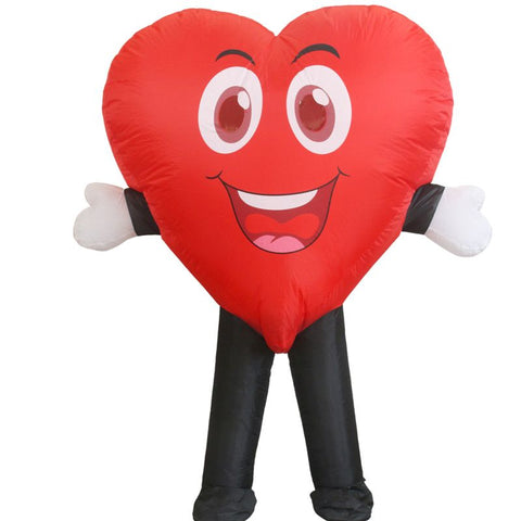 Valentine Heart Cartoon Costumes Air Model Inflatable Costume Funny Dress Up Props Halloween Party Clothes Adult One Size