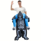 Ride On Grim Reaper Cartoon Costumes Air Model Inflatable Costume Funny Dress Up Props Halloween Party Clothes Adult One Size