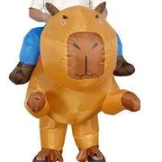 Ride On Capybara Cartoon Costumes Air Model Inflatable Costume Funny Dress Up Props Halloween Party Clothes Adult One Size In Australia - Darrahopens