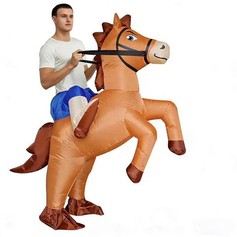 Horse Rider Cartoon Costumes Air Model Inflatable Costume Funny Dress Up Props Halloween Party Clothes Adult One Size