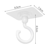 10 Pcs No Drill Ceiling Hooks 360 Degree Rotating Self Adhesive Hooks - White
