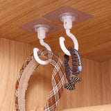 10 Pcs No Drill Ceiling Hooks 360 Degree Rotating Self Adhesive Hooks - White