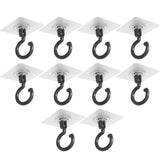 10 Pcs No Drill Ceiling Hooks 360 Degree Rotating Self Adhesive Hooks - Black In Australia - Darrahopens