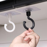10 Pcs No Drill Ceiling Hooks 360 Degree Rotating Self Adhesive Hooks - Black