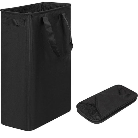 Slim Laundry Basket Narrow Laundry Hamper With Handles Collapsible Dirty Clothes Hamper - Black In Australia - Darrahopens