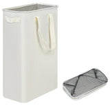 Slim Laundry Basket Narrow Laundry Hamper With Handles Collapsible Dirty Clothes Hamper - Black