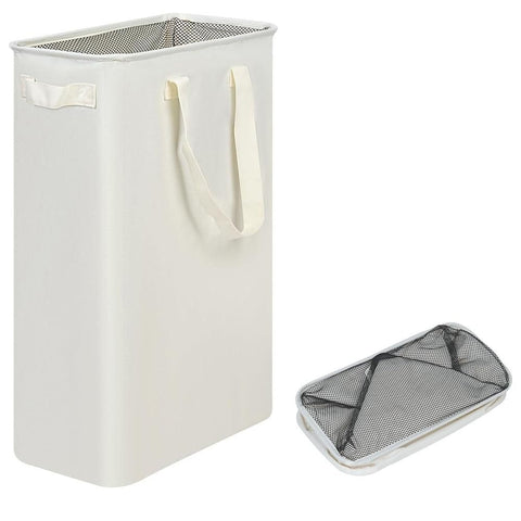 Slim Laundry Basket Narrow Laundry Hamper With Handles Collapsible Dirty Clothes Hamper - Beige In Australia - Darrahopens
